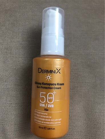 Derminix 50 SPF YÜZ koruma güneş kremi