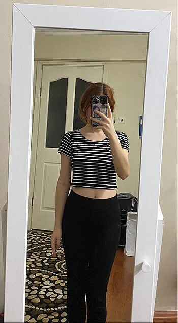 Çizgili Crop T-shirt