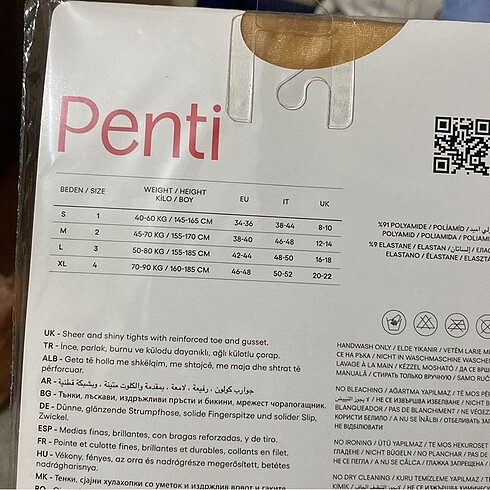 m Beden ten rengi Renk Penti Ten Rengi Külotlu Çorap
