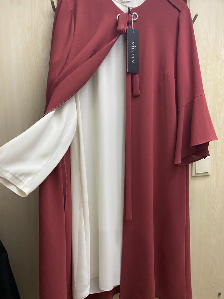 Bordo Uzun Kollu Kadın Pardösü Vildan - Görsel 4