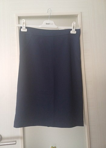 Kadın Lacivert Midi Kalem Etek - Görsel 2