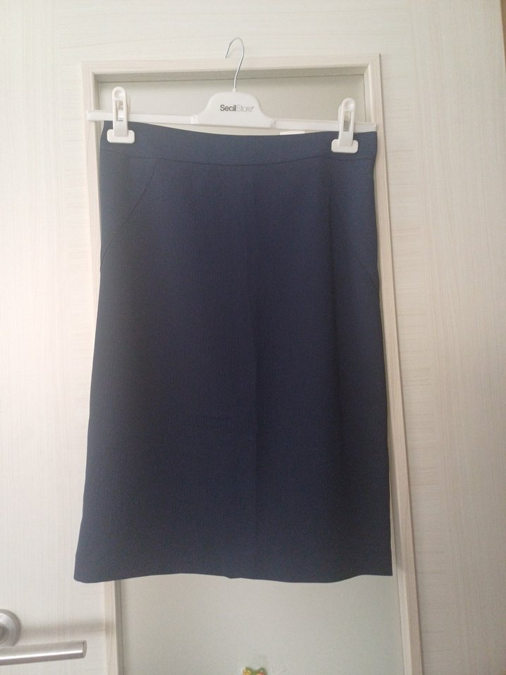 Kadın Lacivert Midi Kalem Etek - Görsel 2