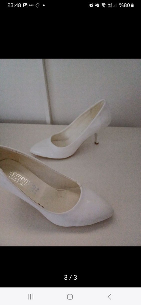 Diger Beyaz Stiletto Kadın Ayakkabı - Görsel 3