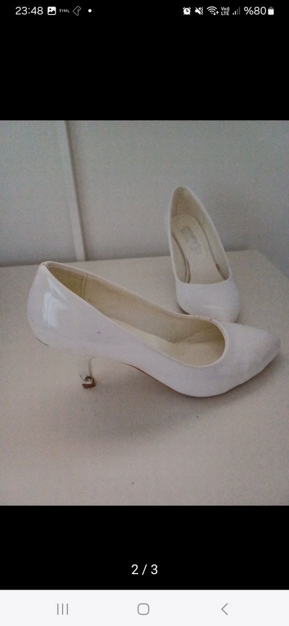 Diger Beyaz Stiletto Kadın Ayakkabı - Görsel 2