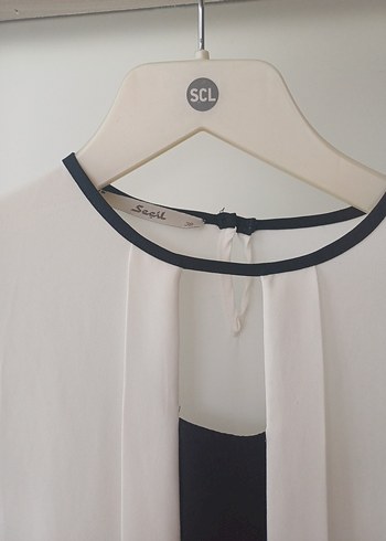 Beyaz Uzun Kollu Pilili Kadın Gömlek - Görsel 2