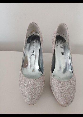 Diger Bej Yılan Desenli Stiletto Kadın Ayakkabı - Görsel 2