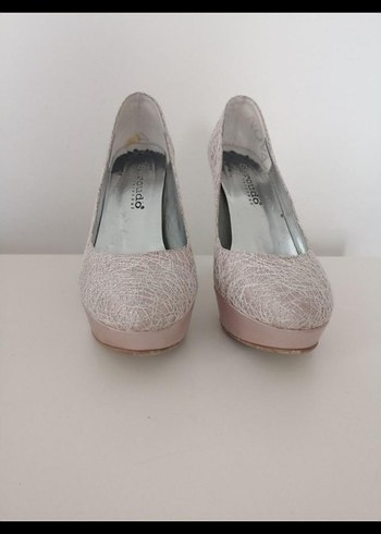 Diger Bej Yılan Desenli Stiletto Kadın Ayakkabı - Görsel 3