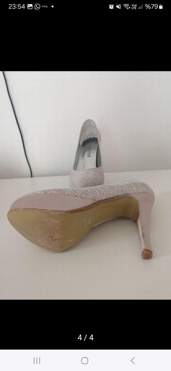 Diger Bej Yılan Desenli Stiletto Kadın Ayakkabı - Görsel 4