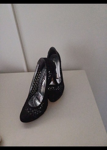 Diger Siyah Dantel Detaylı Yüksek Topuklu Kadın Ayakkabı - Görsel 4