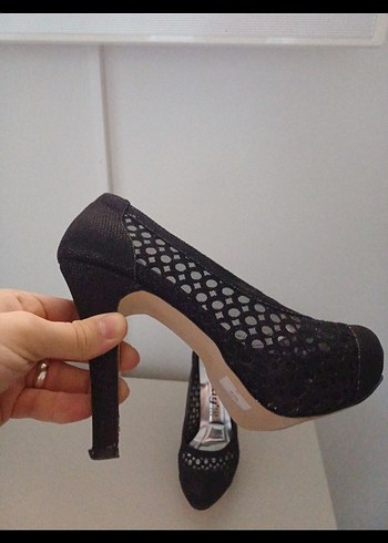 Diger Siyah Dantel Detaylı Yüksek Topuklu Kadın Ayakkabı - Görsel 3