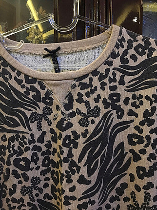 Leopar kalın sweatshirt