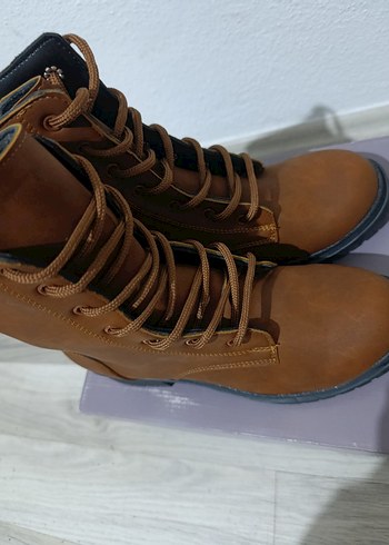 Kahverengi Süet Kadın Botlar Blok Topuklu - Görsel 2