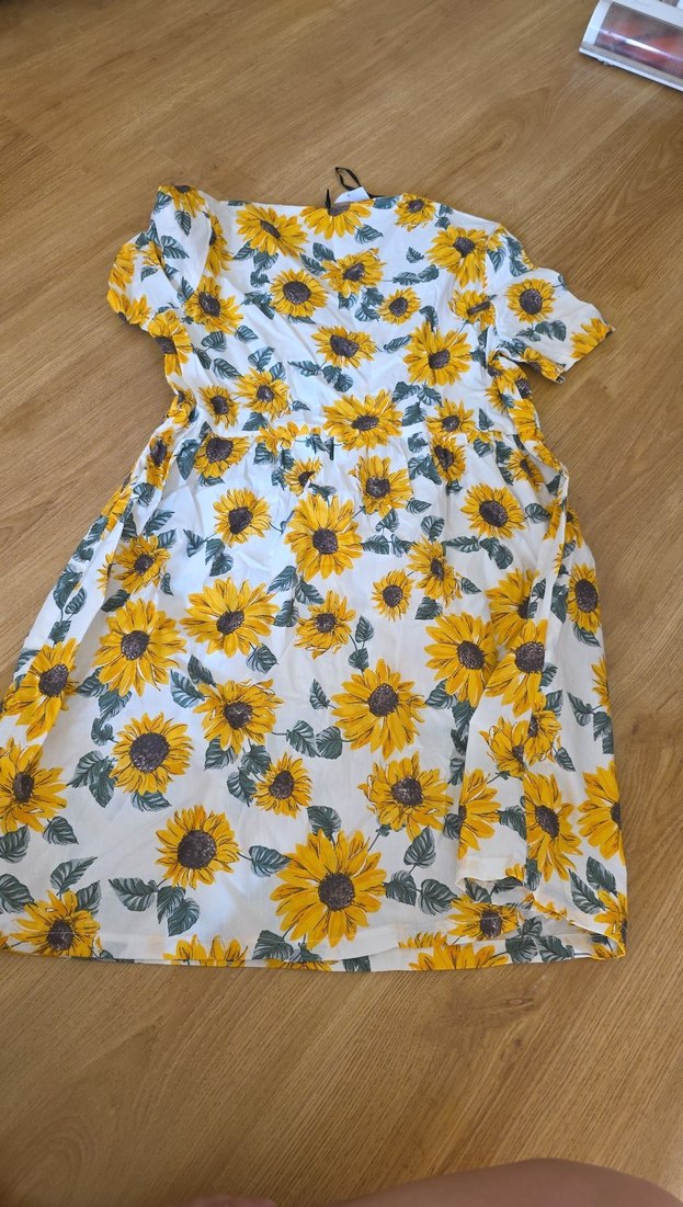 Sarı Ayçiçeği Desenli Hamile Elbisesi - Görsel 4