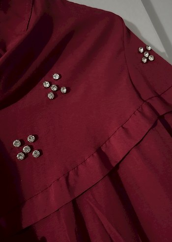 46 Beden Bordo Uzun Düğmeli tunik