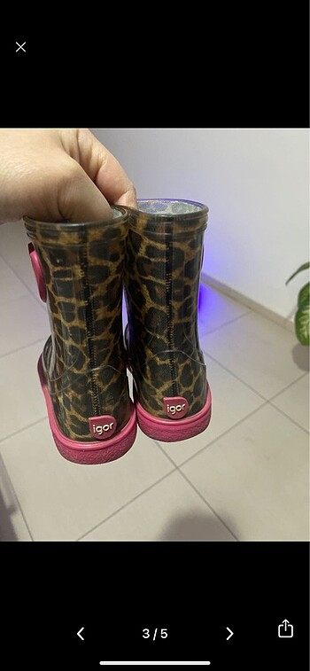 23 Beden İgor leopar çocuk yağmur çizmesi