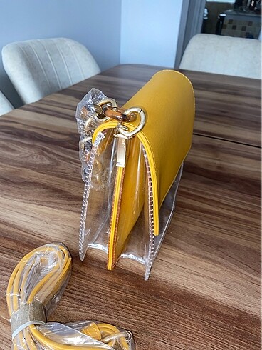  Beden sarı Renk Sarı zincir detaylı çanta