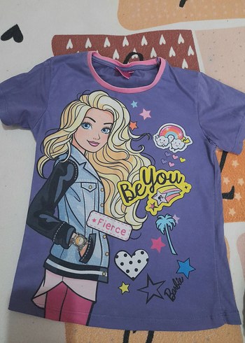 Barbie Kız Çocuk Siyah Pamuklu Kısa Kollu Tişört