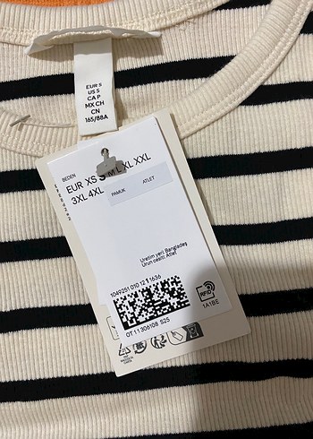 s Beden H&M Bej Çizgili Örgü Kadın Atlet
