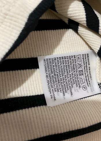 H&M H&M Bej Çizgili Örgü Kadın Atlet