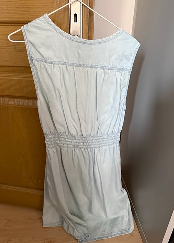 Mavi Kolsuz V Yakalı Hamile elbisesi - Görsel 3