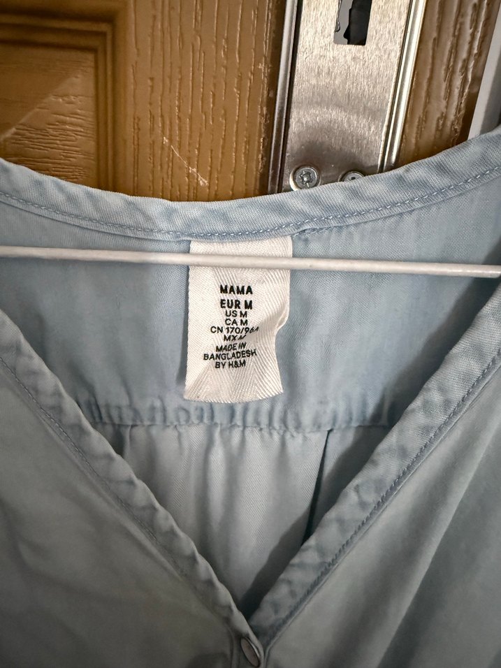 Mavi Kolsuz V Yakalı Hamile elbisesi - Görsel 2