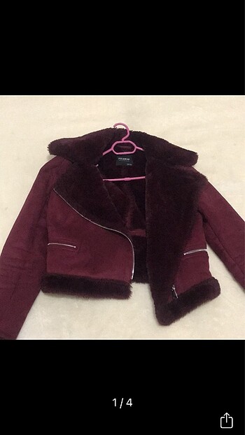 Bordo kürklü ceket