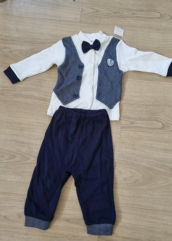 Diğer Düğmeli Gömlek ve Pantolon Bebek Takımı