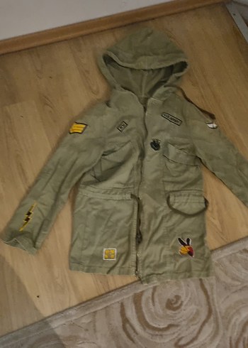 Erkek Çocuk Kamuflaj Desenli Kapüşonlu Kaban - Görsel 2