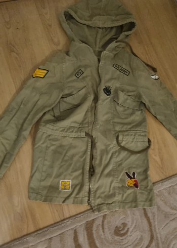 Erkek Çocuk Kamuflaj Desenli Kapüşonlu Kaban - Görsel 3