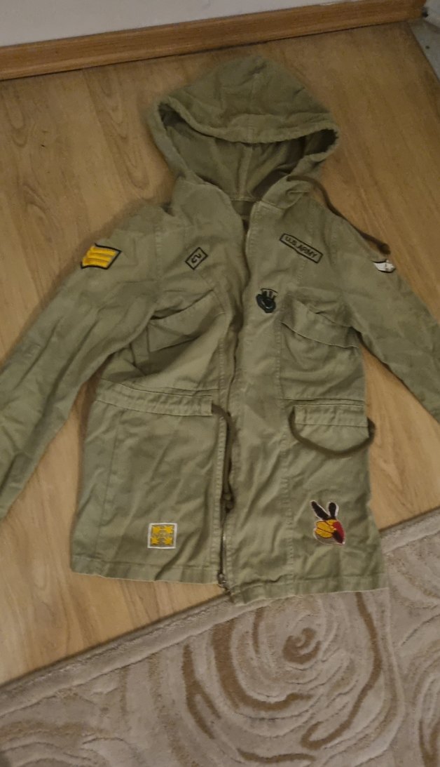 Erkek Çocuk Kamuflaj Desenli Kapüşonlu Kaban - Görsel 3