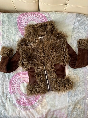 Vintage tüylü peluş hırka