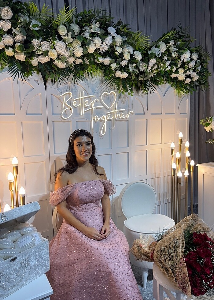 Özel Dikim Pudra Nişan Elbisesi - Görsel 3