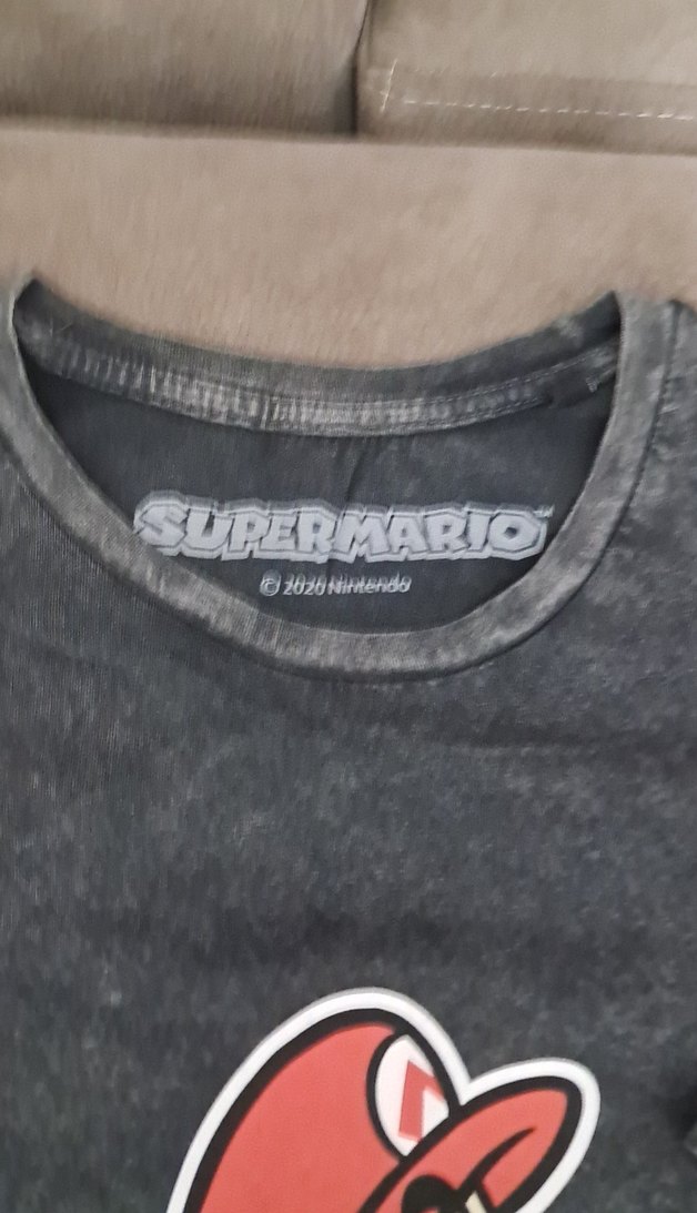 Erkek Çocuk Gri Kısa Kollu Mario Tişörtü - Görsel 3