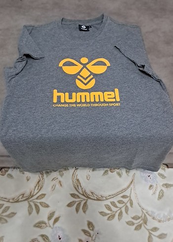 Gri Hummel Baskılı Kısa Kollu Tişört - Görsel 3