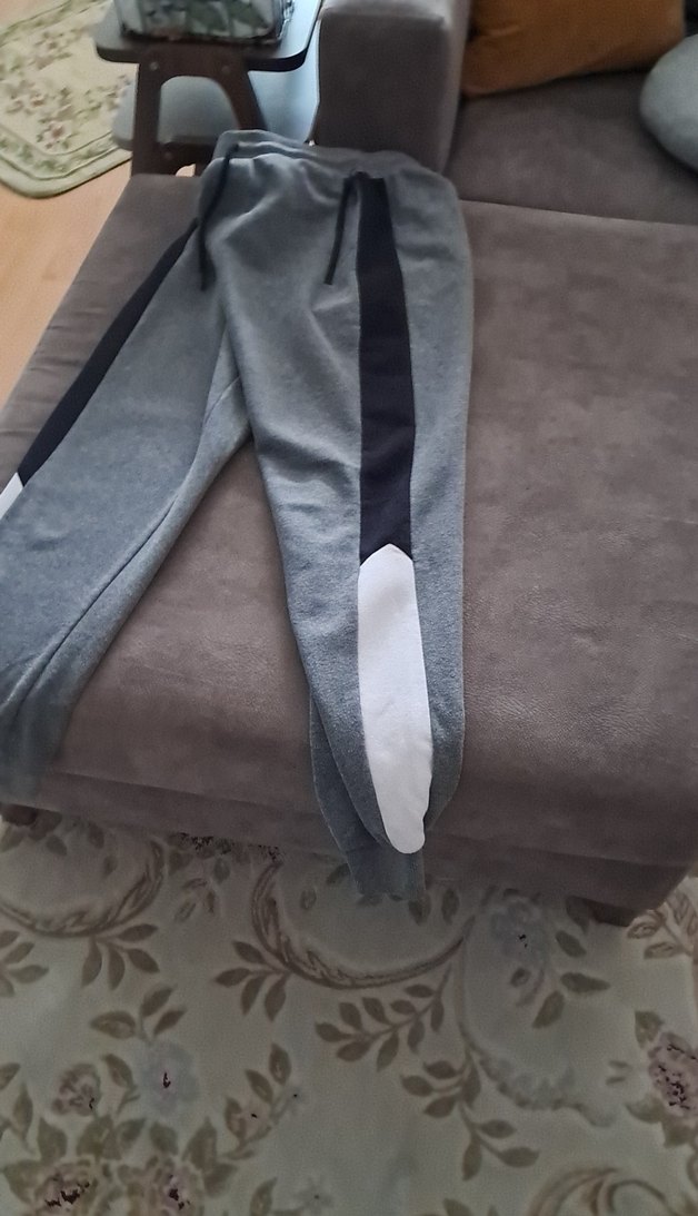 Gri Erkek Fermuarlı Rahat Kesim Eşofman Altı - Görsel 3