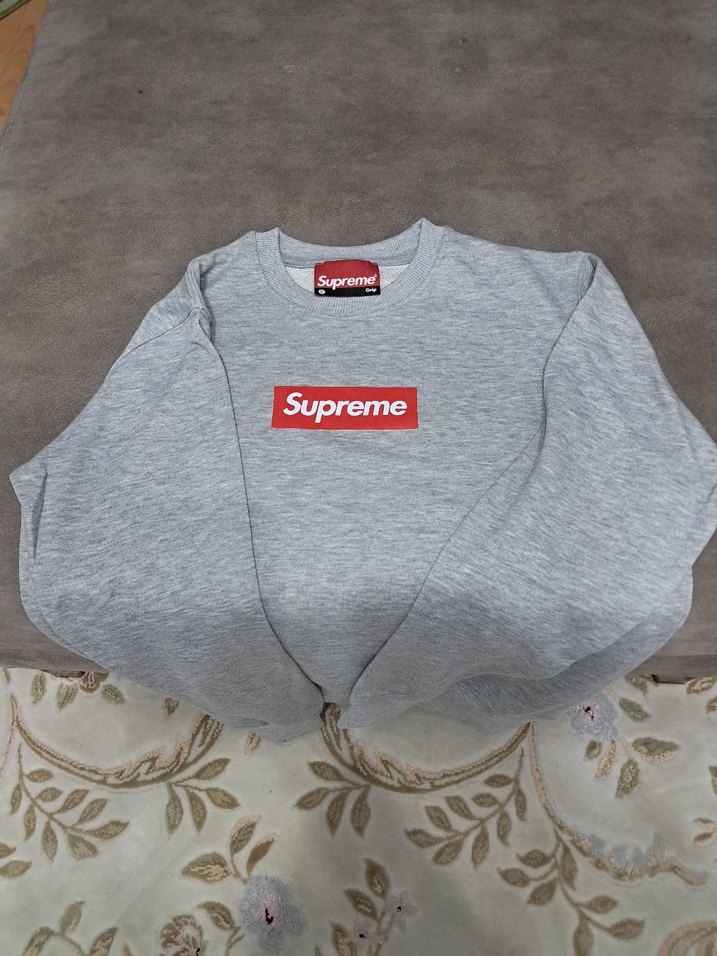 Gri Supreme Baskılı Erkek Sweatshirt - Görsel 2