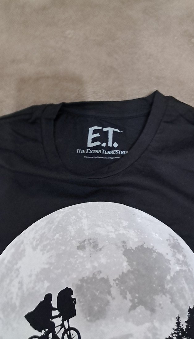 Siyah Baskılı Bisiklet Yaka Tişört - Görsel 2