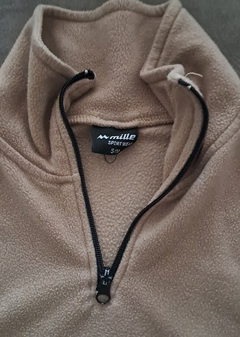 Bej Fermuarlı Erkek Polar Sweatshirt - Görsel 2