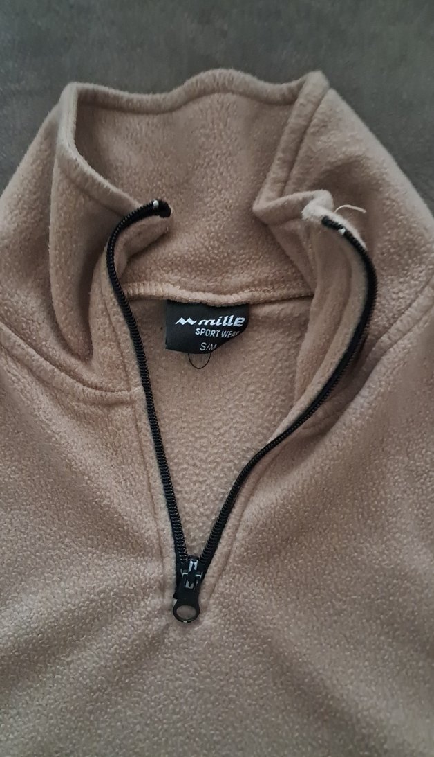 Bej Fermuarlı Erkek Polar Sweatshirt - Görsel 2