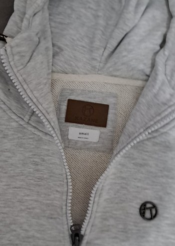 Gri Kapüşonlu Fermuarlı Erkek Sweatshirt - Görsel 3