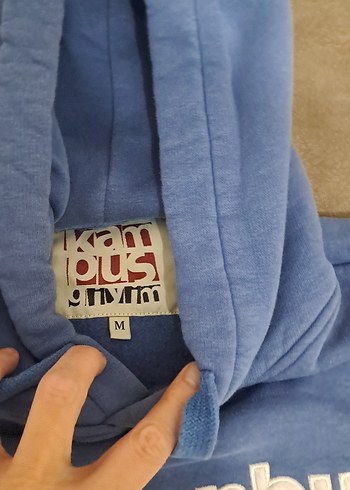 Mavi Kapüşonlu Gençlik platformu Baskılı Sweatshirt - Görsel 3