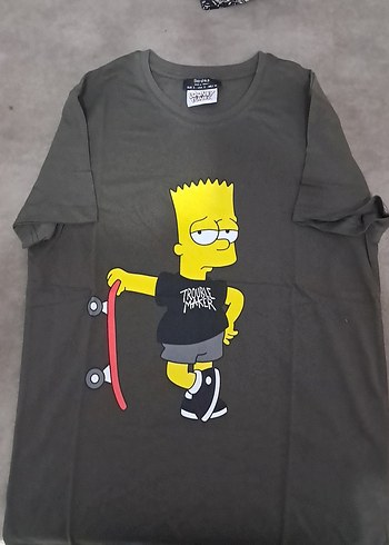 asker yeşili  baskılı Erkek Tişörtü, Salaş Kesim, Kısa Kollu - Görsel 3