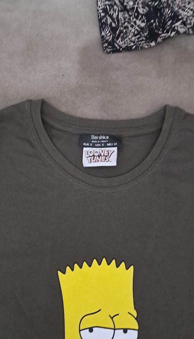 asker yeşili  baskılı Erkek Tişörtü, Salaş Kesim, Kısa Kollu - Görsel 2