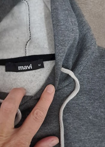 Mavi Jeans Gri Kapüşonlu Kadın Sweatshirt - Görsel 3
