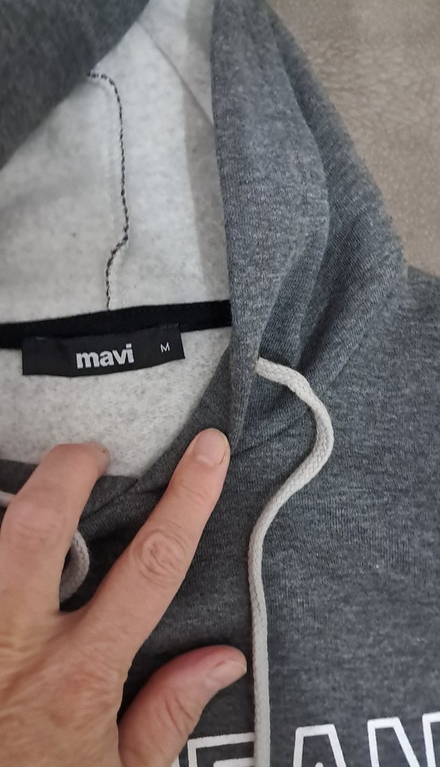 Mavi Jeans Gri Kapüşonlu Kadın Sweatshirt - Görsel 3