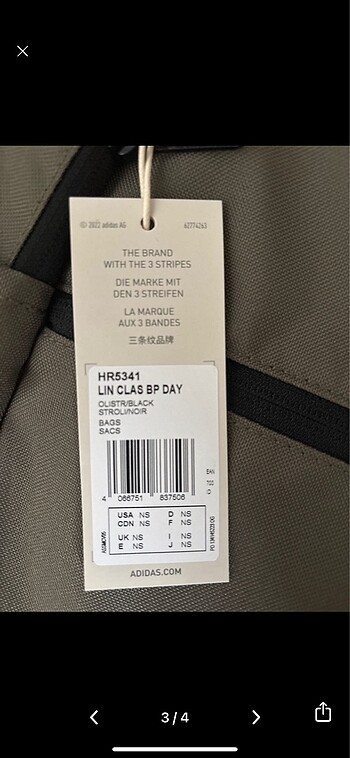 Beden Adidas orijinal sırt okul çantası