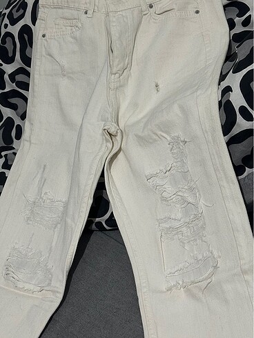 Beyaz mom jean - Görsel 2