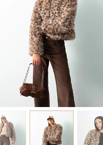 Leopar Desenli Kadın Suni Kürk Ceket - Görsel 4