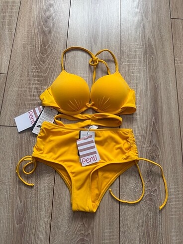 s Beden sarı Renk Yüksek bel bikini takım