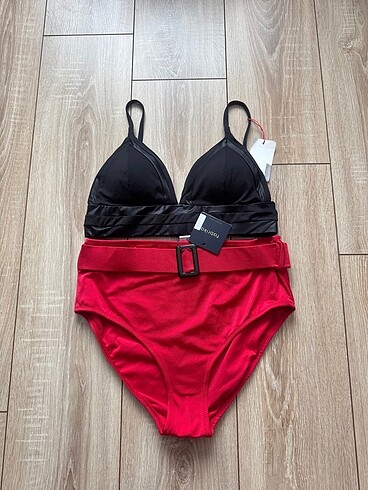 xl Beden kırmızı Renk Yüksek bel bikini takım